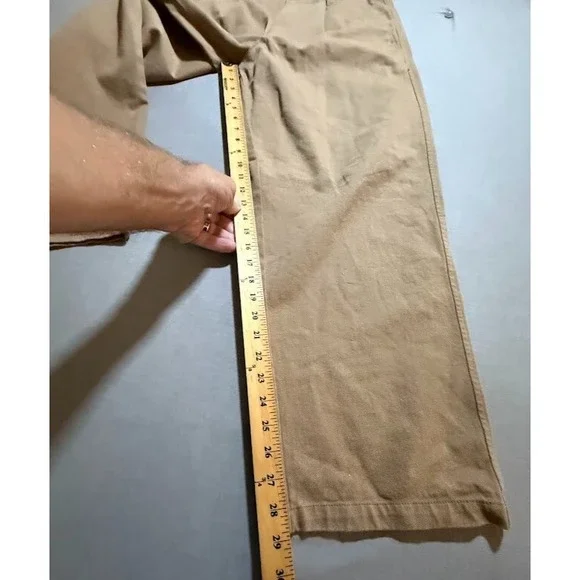Quasi Pleated Jeans Mens 30 Beige Denim Straight Pocketed Men 30X29.